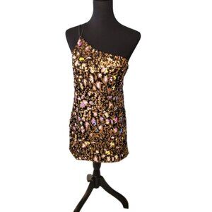 Cosmo Dress The Population Sequin One Shoulder Mini Dress Party Evening Dress